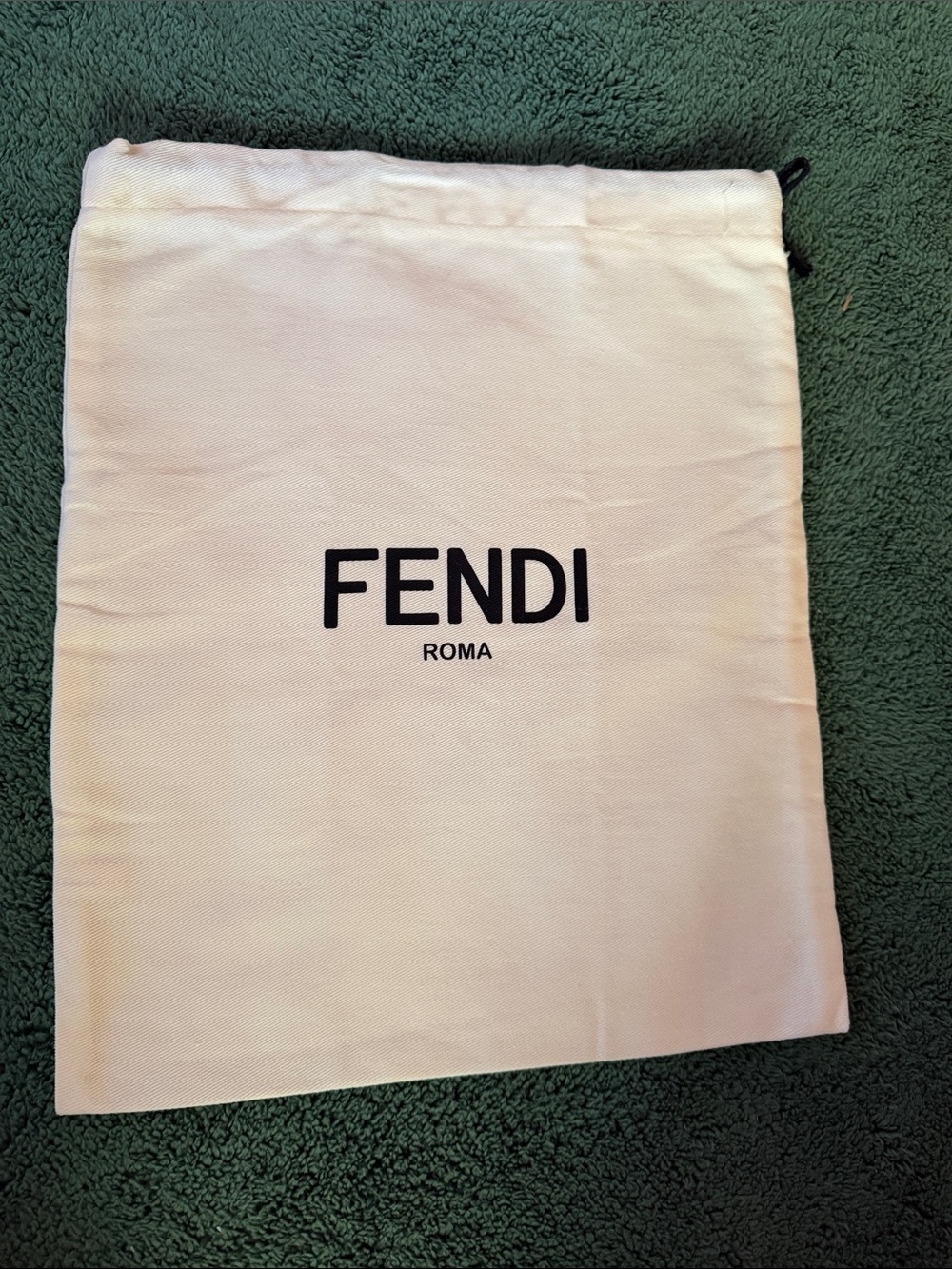 Fendi Cream Drawstring Dust Cover with Black Logo